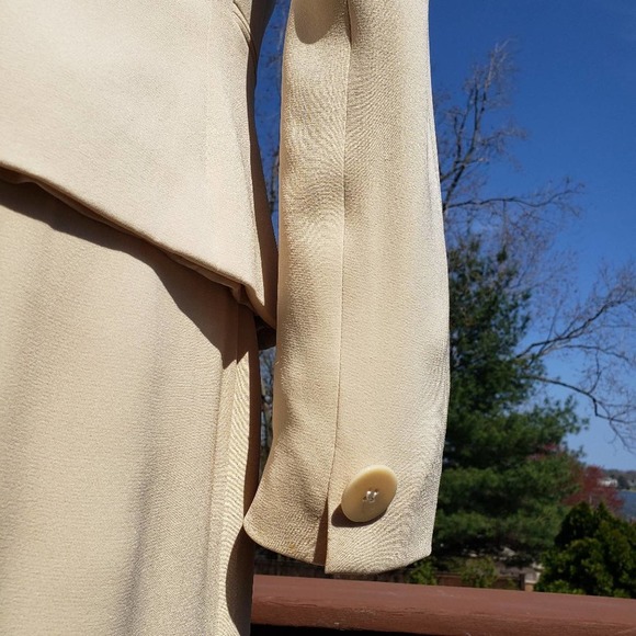 GIORGIO ARMANI Cream Pants Suit BARBIECORE Silk Blazer Borgo 21 Set Womens 8 - Picture 7 of 16